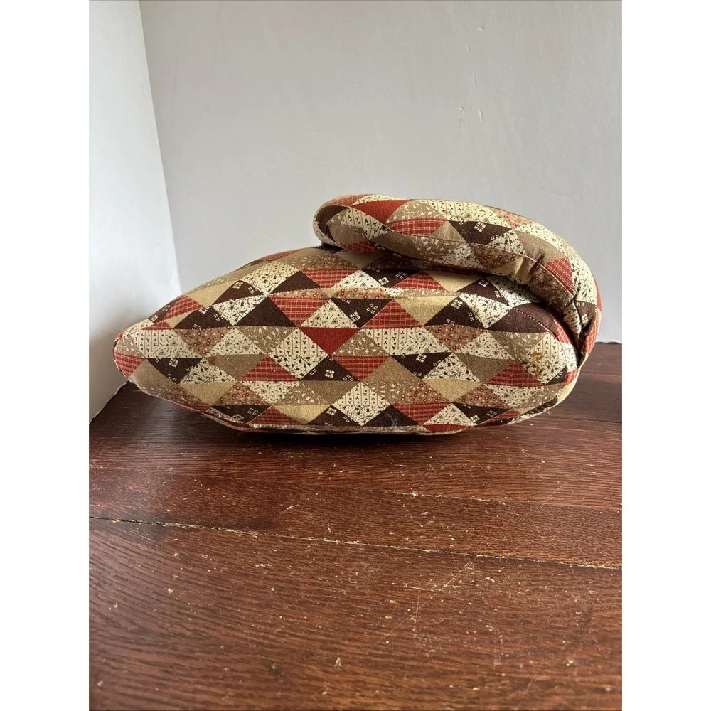 Vintage Hand Made Patchwork Linen Laying Cat Plush Door Stop Couch Laying‎ Kitty